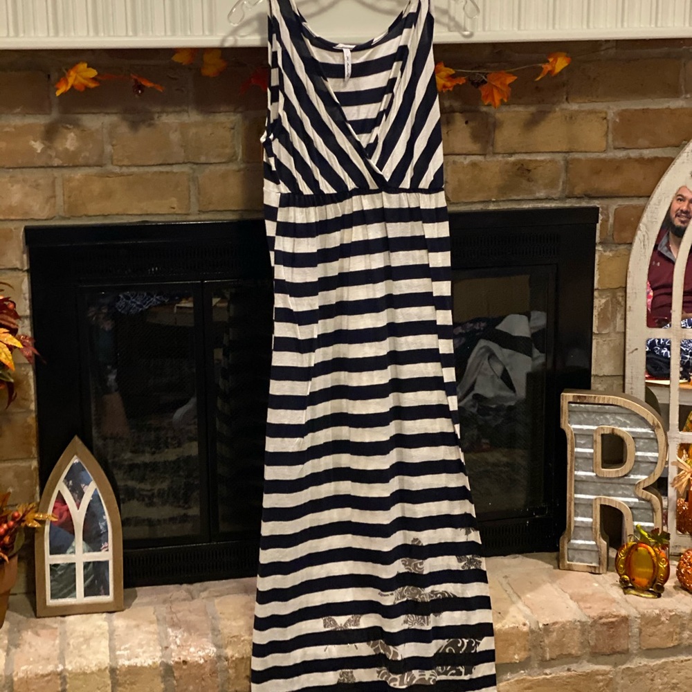 Navy Blue & White Dress